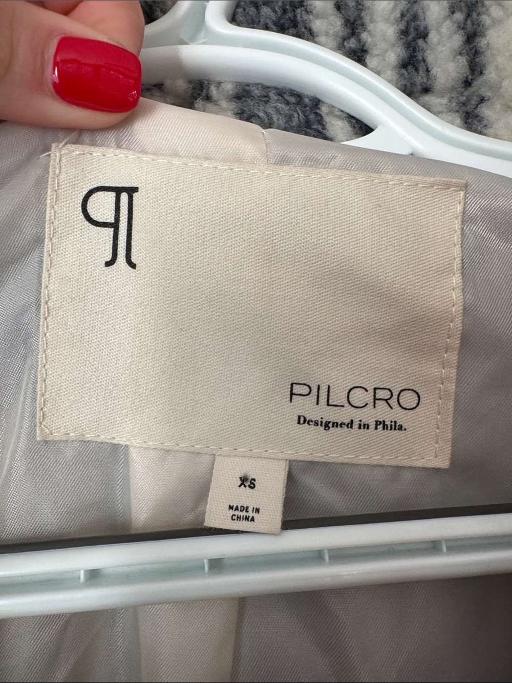 Pilcro Anthropologie Off White & Navy Blue Plaid Cropped Sherpa Jacket XS - Picture 4 of 13